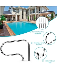Skonyon Stainless Steel Swimming Pool Hand Rail with Base Plate