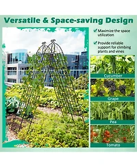 Sugift 2 Pack Metal Garden Trellis Decorative for Climbing Plants