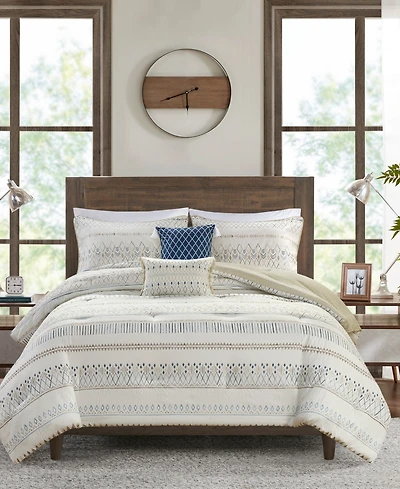 Madison Park Fraser Seersucker 5-Pc. Comforter Set, Full/Queen