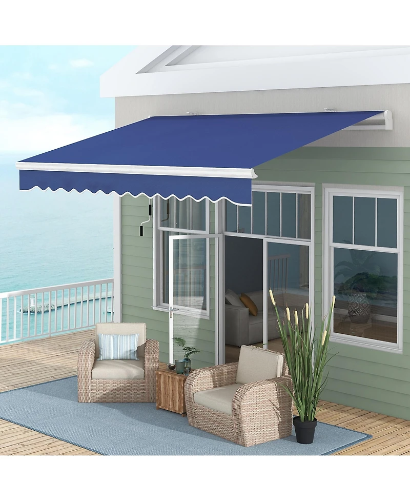 8' x 13' Patio Retractable Awning, Sunshade