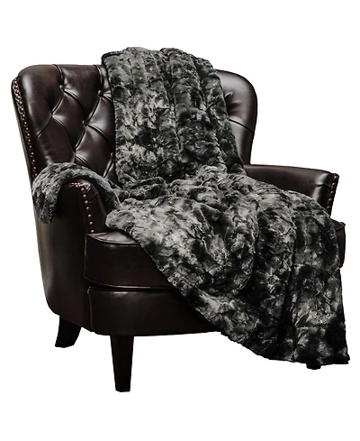 Chanasya Premium Wolf Faux Fur Throw Blanket - Soft, Fuzzy Sherpa & Minky For Bed or Couch 92" x 85” (Queen Size)