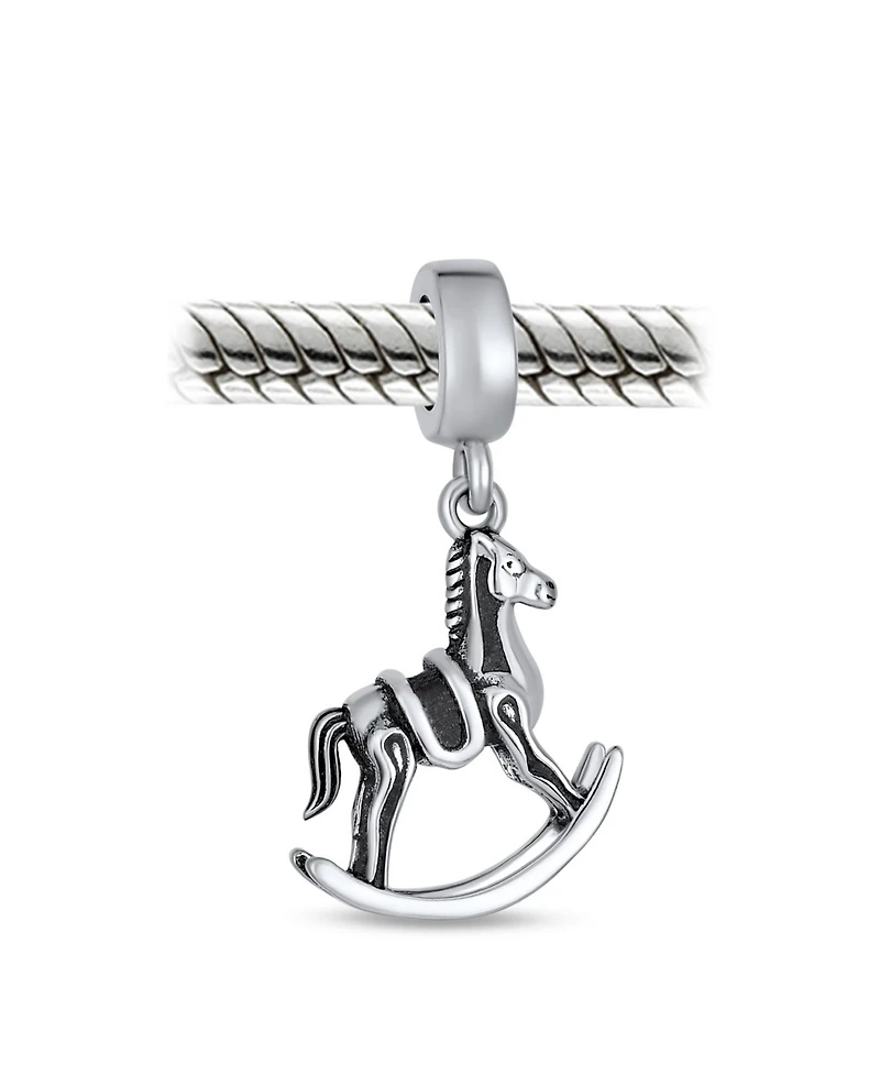 Bling Jewelry Rocking Horse Dangle Charm Bead Sterling Silver Fits European Bracelet