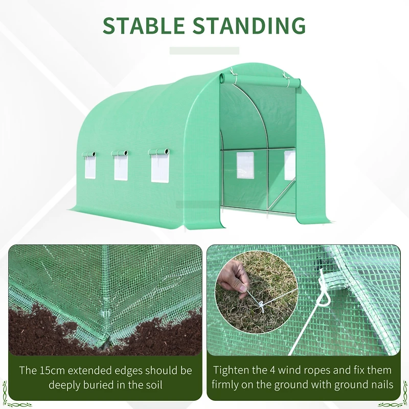 6' x 7' Walk-In Greenhouse for Plant Growing
