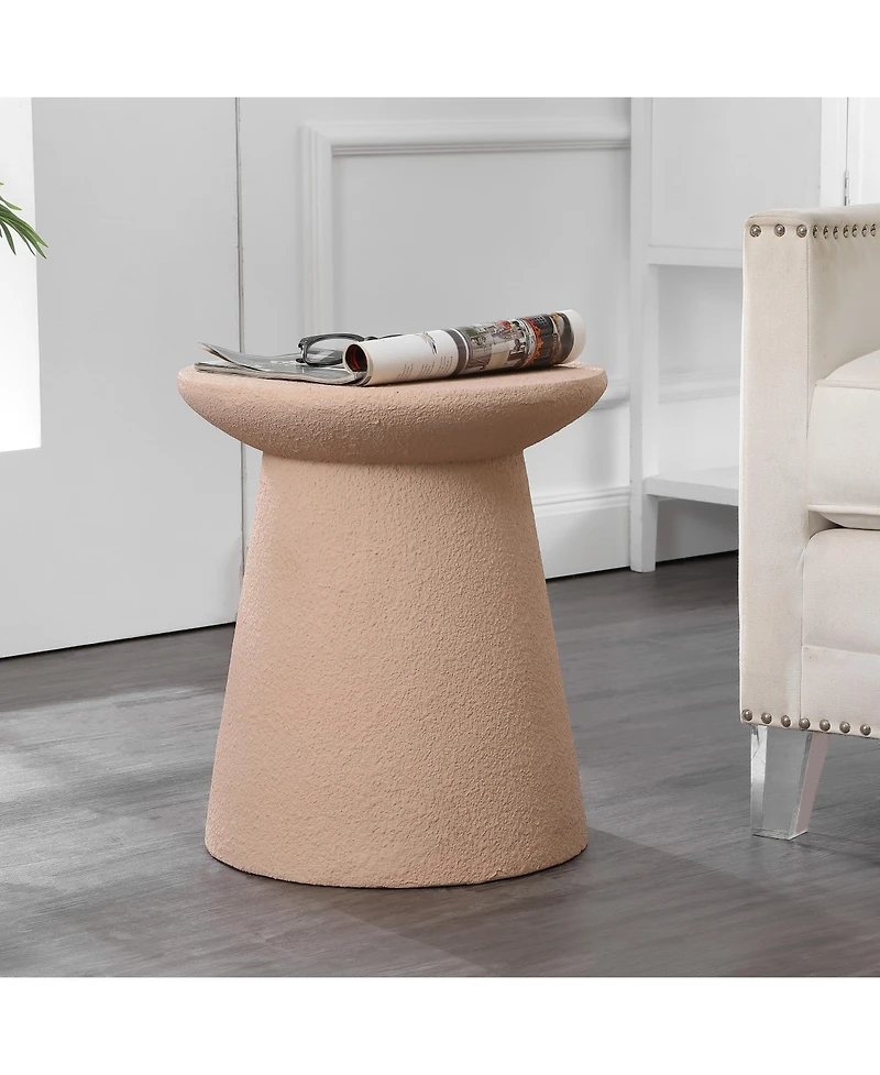 Jonathan Y Hollie Minimalist Modern Drum Indoor/Outdoor Accent Table Pedestal