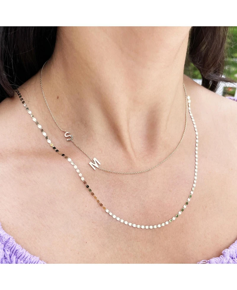 The Lovery Disco Link Chain Necklace 14K Yellow Gold 18 inches