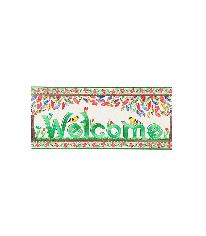 Evergreen 4 Season Trees, Set of 4 Sassafras Indoor Outdoor Switch Doormat 1'10"x10" Multicolored