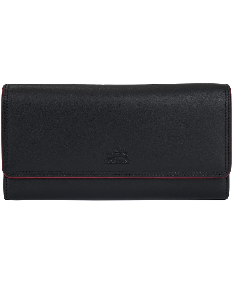 Mancini Women's Sonoma Rfid Secure Quad Fold Wallet