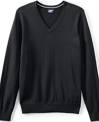 Lands' End Unisex Cotton Modal Vneck Pullover Sweater