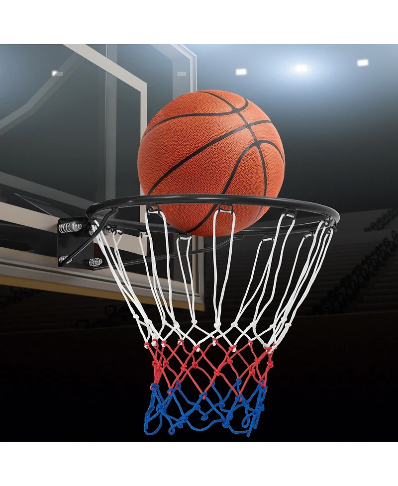 18 Inch Basketball Rim Goal Replacement with All Weather Net and Mounting Hardware-Black