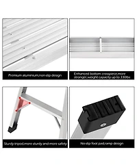 Skonyon Heavy Duty Portable Bench Aluminum Folding Step Ladder