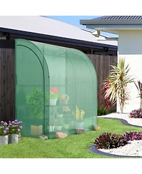 Skonyon 7 x 3.5 x 7 Feet Lean-to Greenhouse with Flower Rack