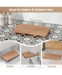 Skonyon Waterproof Hips Spa Shower Mat for Bathroom with Non Slip Foot Pads-Brown