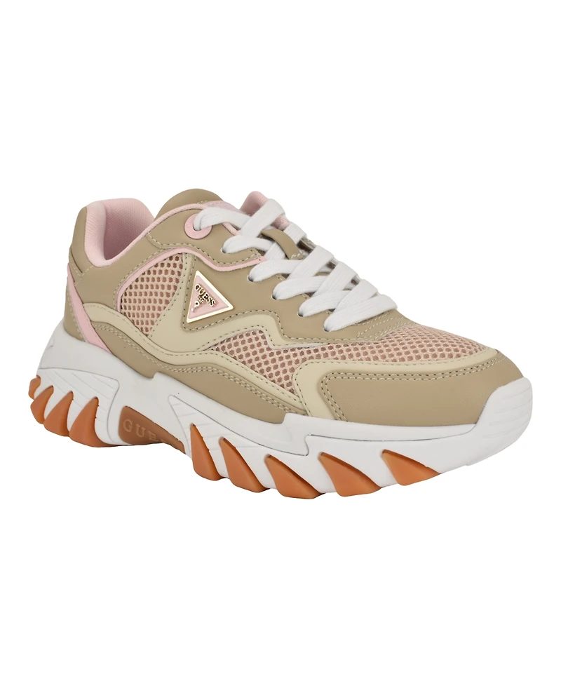 Guess Women's Nowah Triangle Lace-Up Chunky Fashion Sneakers