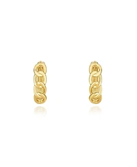The Lovery Curb Huggie Hoop Earrings 14K Gold