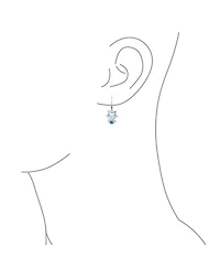 Bling Jewelry Small Kitty Cz Accent Dangle Chandelier Earrings Pink Blue Cat Studs Sterling Silver