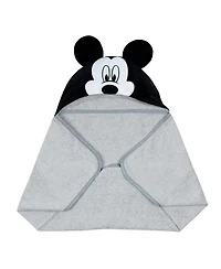 Lambs & Ivy Baby Boys Disney Baby Mickey Mouse Gray Cotton Hooded Baby Bath Towel