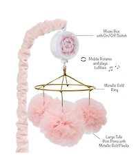 Lambs & Ivy Secret Garden Pink Pom Pom Musical Baby Crib Mobile Soother Toy