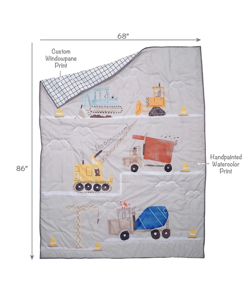 Bedtime Originals Construction Zone Twin Quilt & Pillow Sham Set