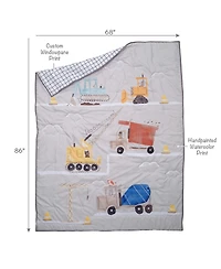 Bedtime Originals Construction Zone Twin Quilt & Pillow Sham Set