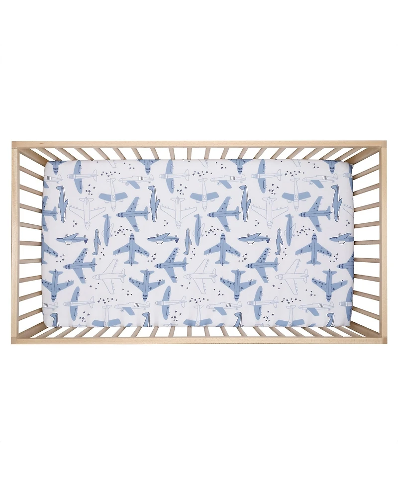 Bedtime Originals Little Aviator 3-Piece Airplane Nursery Baby Crib Bedding Set