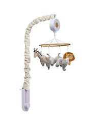 Lambs & Ivy Jungle Adventure Elephant/Lion Musical Baby Crib Mobile Soother Toy