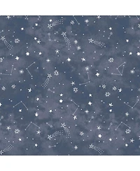 Lambs & Ivy Sky Rocket Blue Stars/Galaxy/Space 100% Cotton Fitted Crib Sheet