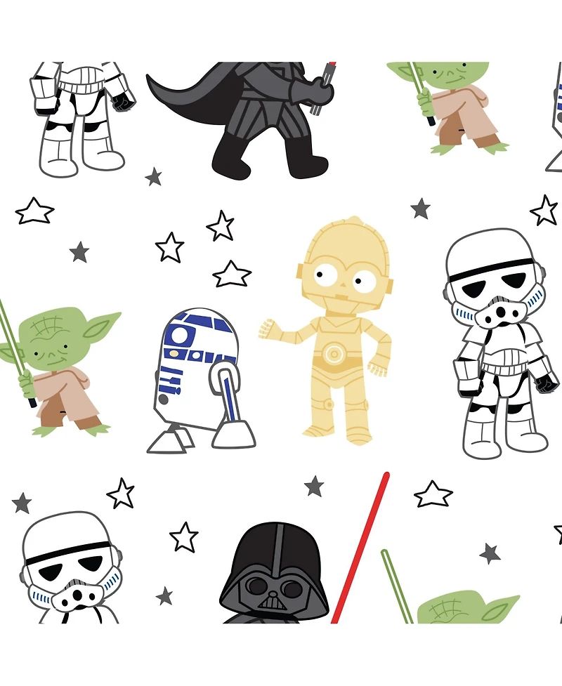 Lambs & Ivy Star Wars Classic Fitted Crib/Toddler Sheet - Yoda/Darth Vader