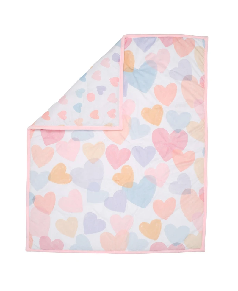 Bedtime Originals Rainbow Hearts Pink/Purple 3-Piece Baby Crib Bedding Set