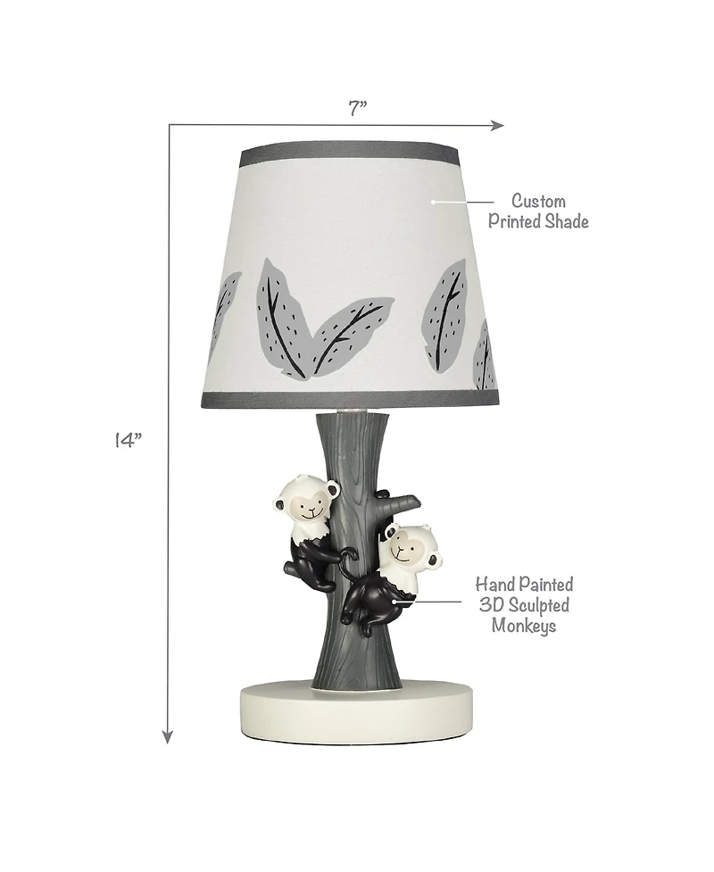 Lambs & Ivy Jungle Party Tree with Monkeys Lamp with Shade & Bulb