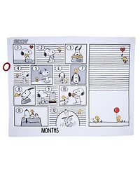 Lambs & Ivy Snoopy Milestone Photo Opportunity Black/White Fleece Baby Blanket