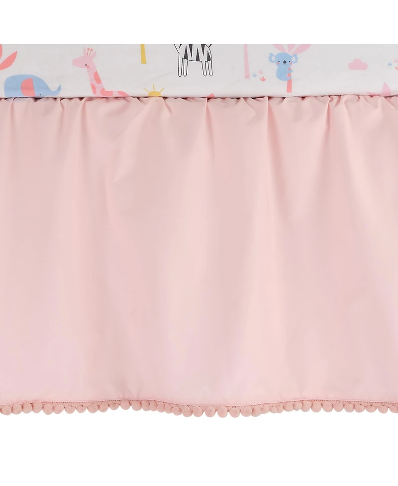 Lambs & Ivy Snuggle Jungle Pastel Safari Cotton Jersey 5-Piece Crib Bedding Set