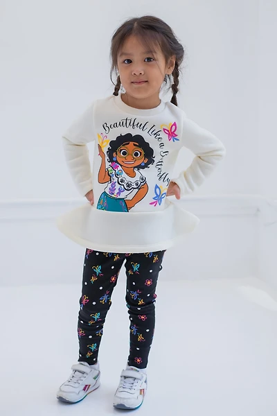 Encanto Girls Pullover Fleece Sweatshirt and Leggings Outfit Set