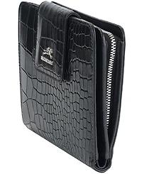 Mancini Women's Croco2 Rfid Secure Clutch Wallet