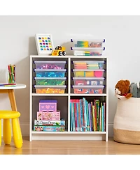 Iris Usa 10 Pack 2.7 Qt. Storage Bin with Secure Buckle-up Lid, Stackable, for Stationeries, Crafts, Toys, and Small Parts, Organization Solutions for