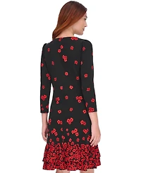 Tommy Hilfiger Women's 3/4-Sleeve Flounce-Hem Dress