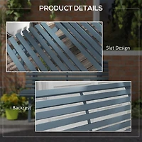 48" Blue Aluminum Outdoor Patio Bench