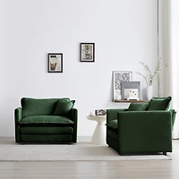 Streamdale Furniture Chenille Accent Armchairs with Toss Pillows