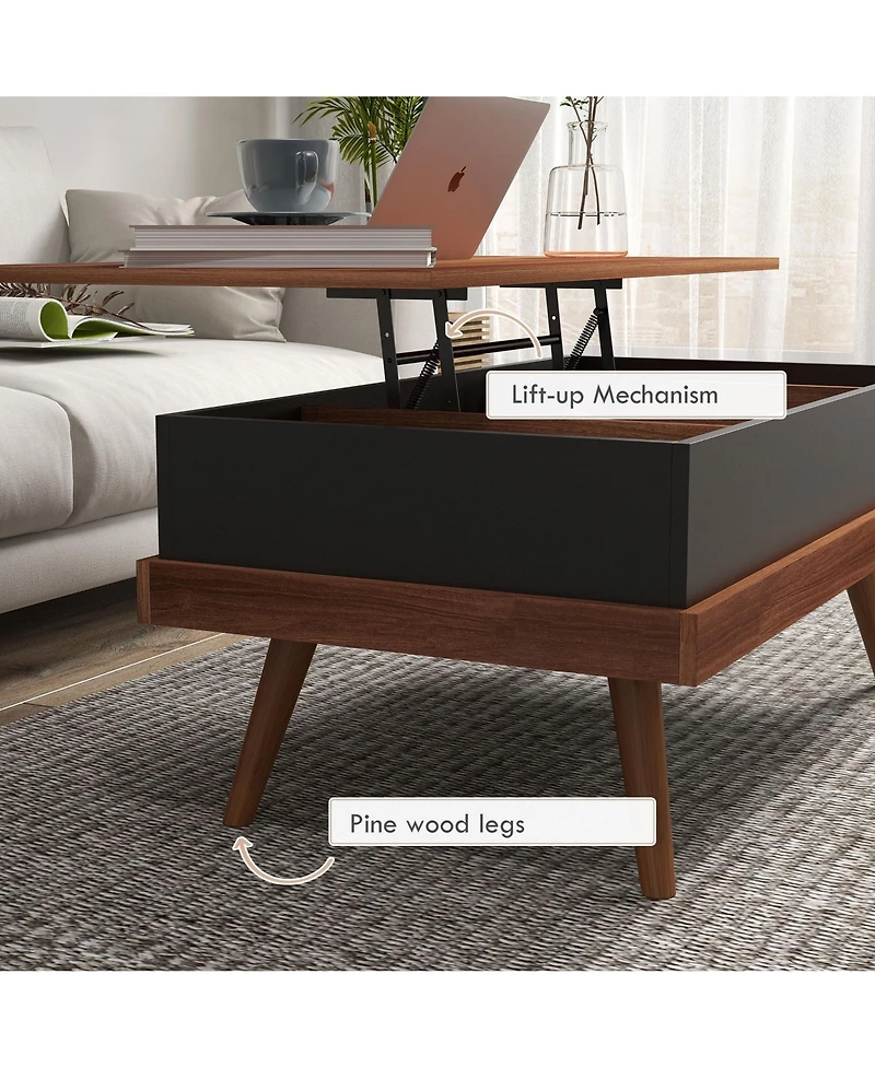 Lift Top Coffee Table with Hidden Compartments