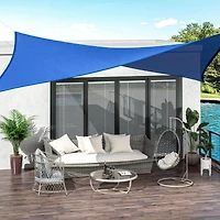 24' x 24' Sun Shade Sail Canopy, Uv Block for Patio Backyard Lawn Garden, Blue