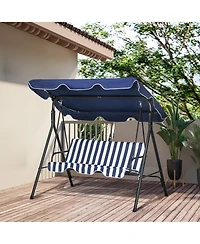 3-Seat Patio Swing Chair with Canopy and Cushion