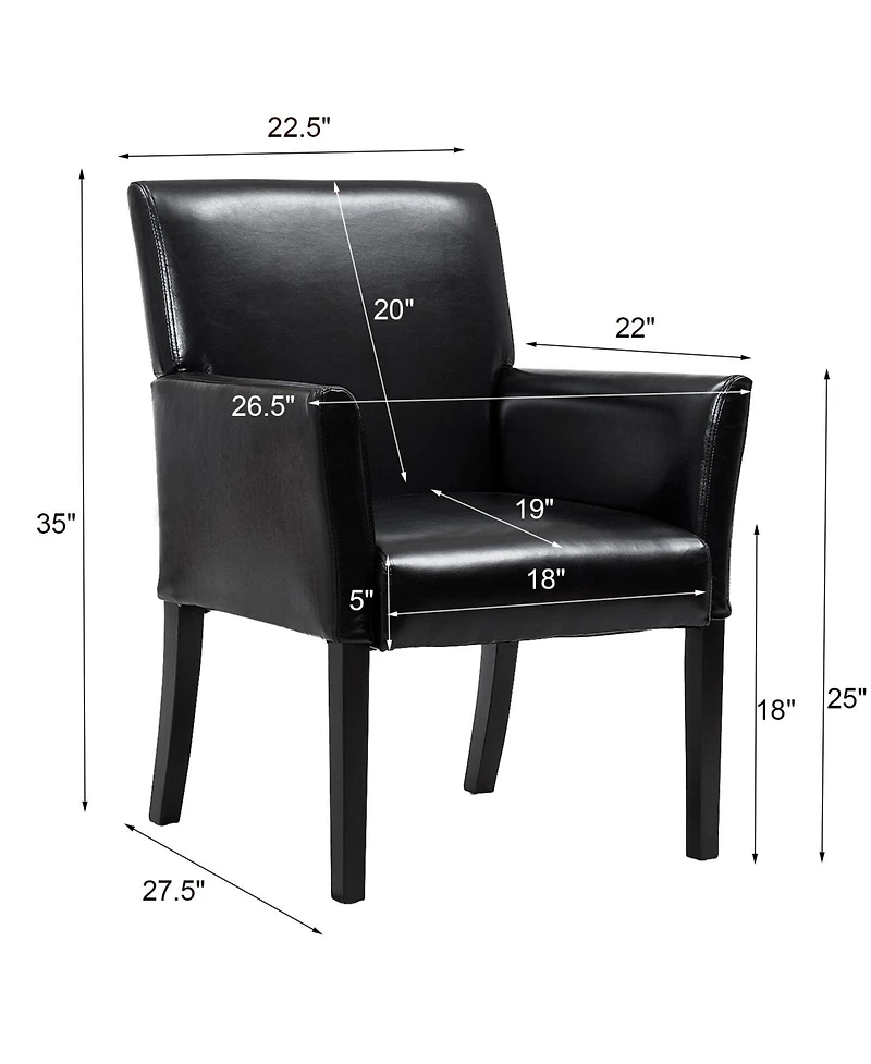 Sugift Modern Pu Leather Executive Arm Chair Sofa