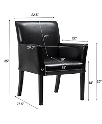 Sugift Modern Pu Leather Executive Arm Chair Sofa