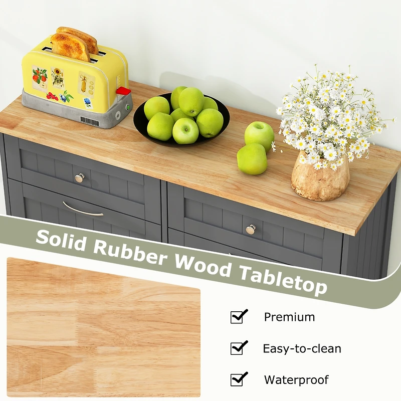 Wooden Kitchen Trash Cabinet Tilt Out Bin Holder with Drawer & Storage Shelf