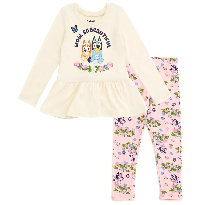 Bluey Little Girls T-Shirt and Leggings Outfit Set