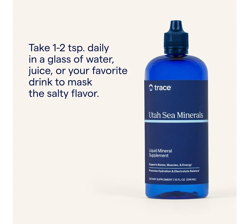 Trace Minerals Utah Sea Minerals - Liquid Nutritional Supplement with Sea Minerals - Energy Supplement with Ionic Trace Minerals, Magnesium & More