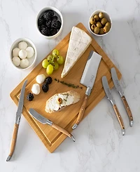 French Home Connoisseur Laguiole 8 Piece Cheese Knife Set with Spreader and Board