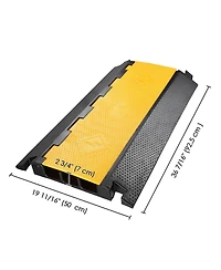 Yescom 3 Channel Cable Driveway Over Garden Hose Protector Ramp Speed Bump Rubber Protective Wire Cover Cord for Walkway, 44000 Lbs Load Capacity