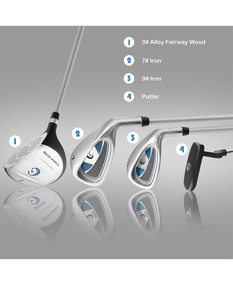 Complete Golf Club Set for Children Age 8-10-Blue