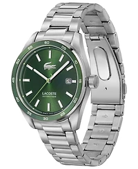 Lacoste Men's Boston Automatique Silver Stainless Steel Bracelet Watch 40mm