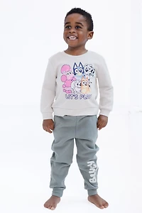 Bluey Little Boys Fleece Sweatshirt and Jogger Pants Outfit Set to